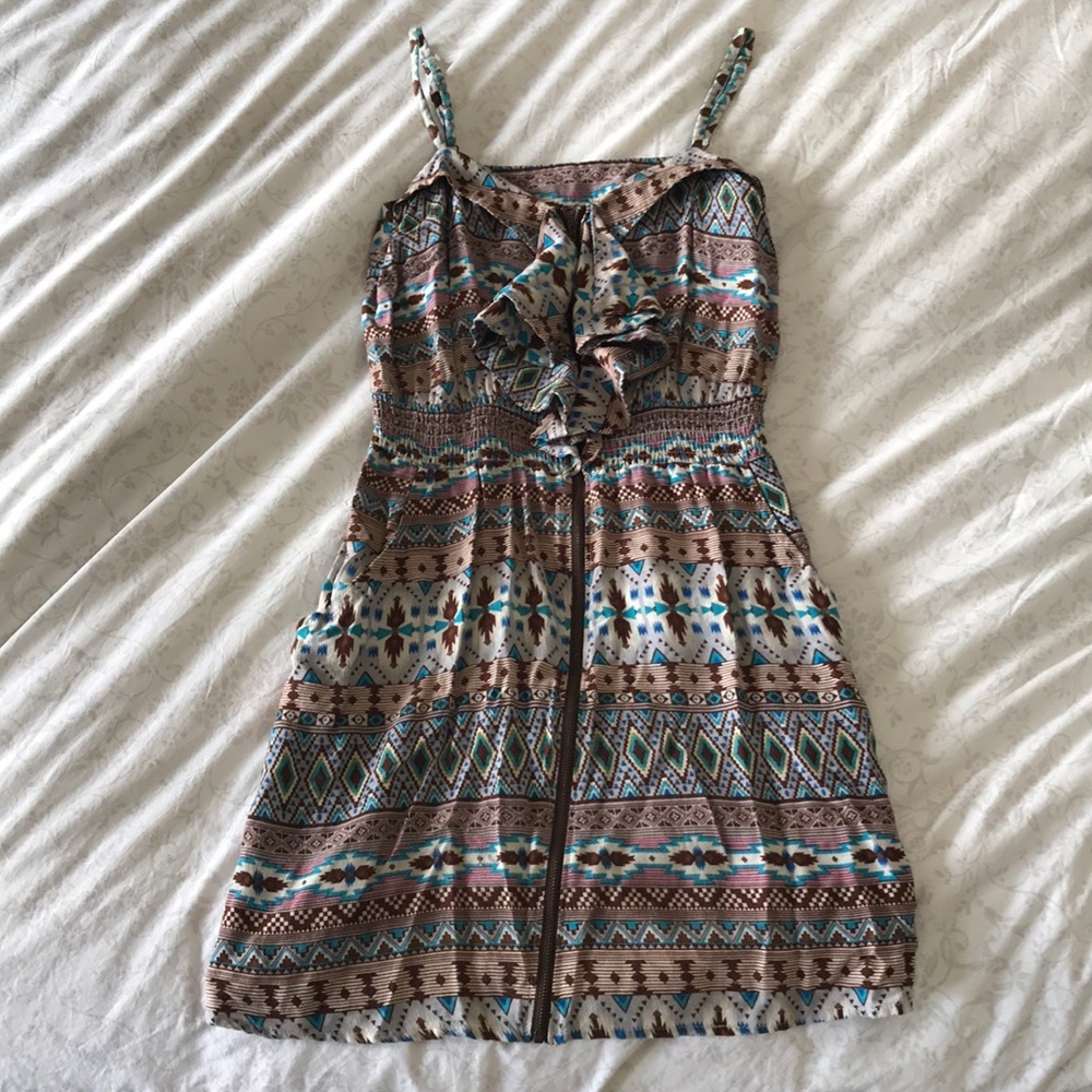 Fun-Patterned Zipper Summer Dress